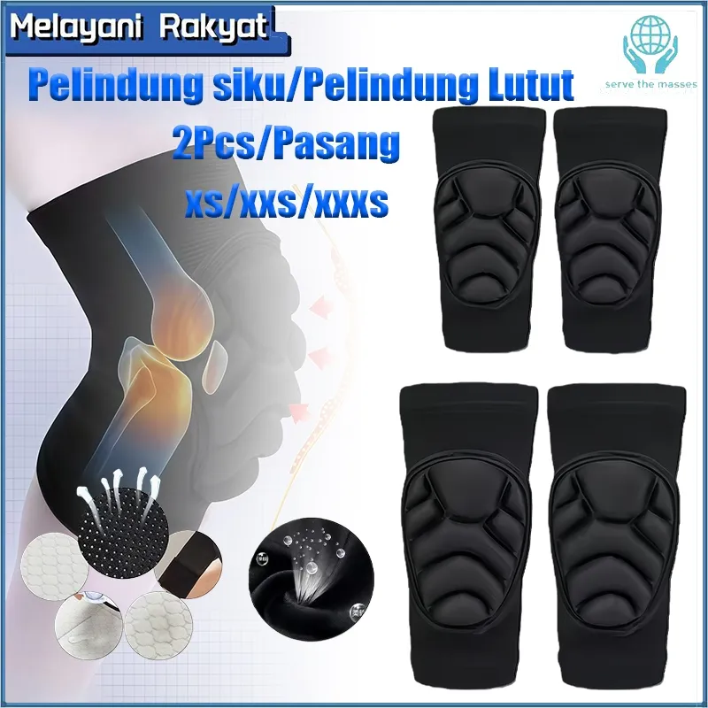 2Pcs Lutut & Siku Anti Slip Pelindung Lutut Anak safety Sepeda  Aktivitas Olahraga Gym Elbow Suppor Dipakai Aktivitas Outdoor