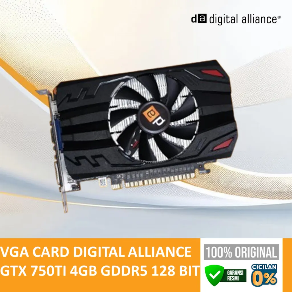 VGA CARD DIGITAL ALLIANCE GTX 750TI 4GB GDDR5 128 BIT NVIDIA GEFORCE GPU GRAPHIC GAMING