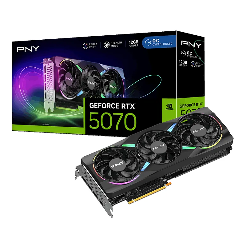 VGA PNY GeForce RTX 5070 ARGB EPIC-X RGB 12GB Overclocked Triple Fan GPU GDDR7