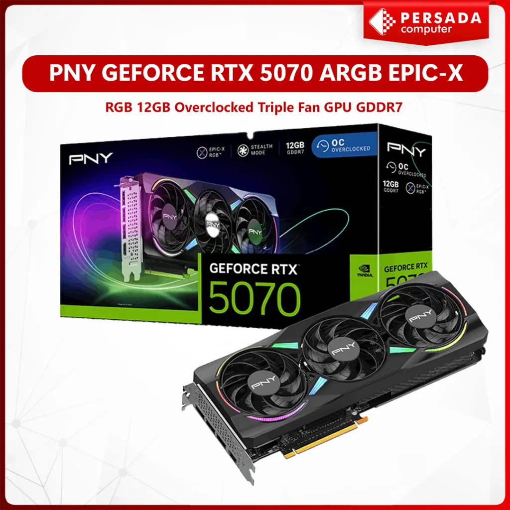 VGA PNY GeForce RTX 5070 ARGB EPIC-X RGB 12GB Overclocked Triple Fan GPU GDDR7