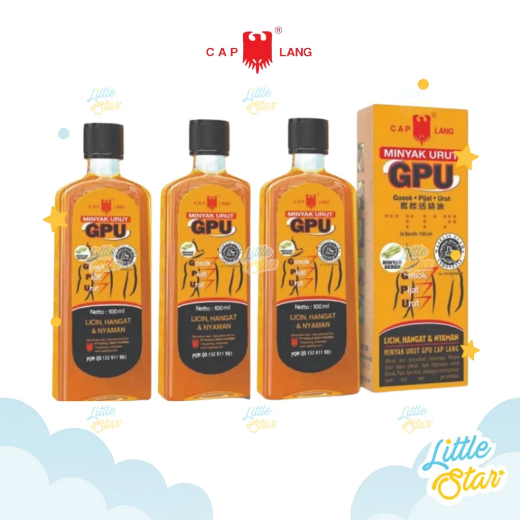 3 Pcs Cap Lang GPU Minyak Pijat Urut 100/60/30ml Caplang Obat Gosok Pereda Nyeri Pegal Linu Keseleo