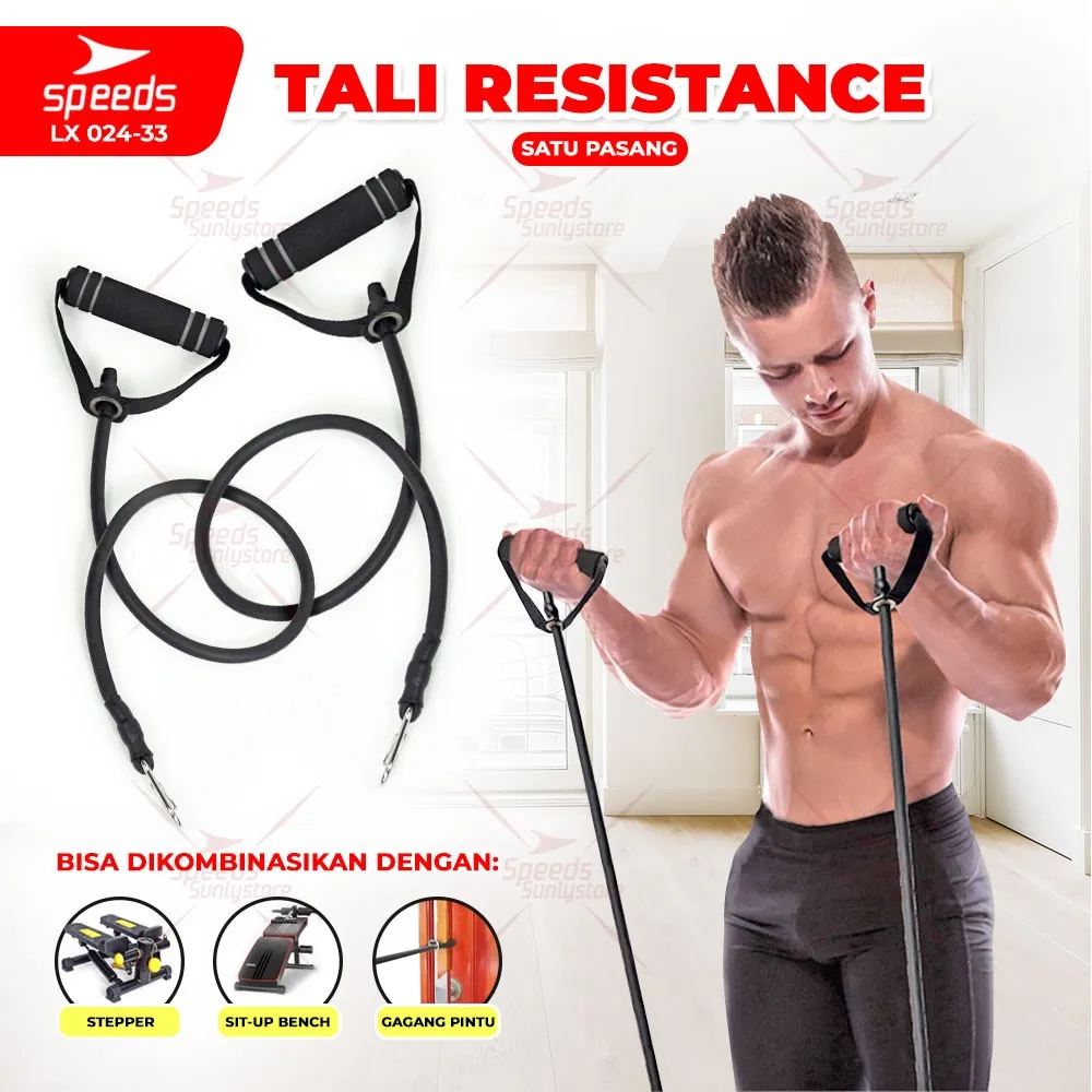 SPEEDS Tali Stretching Fitness Tali Resistance Elastis Olahraga Gym Resistance Tube 024-33