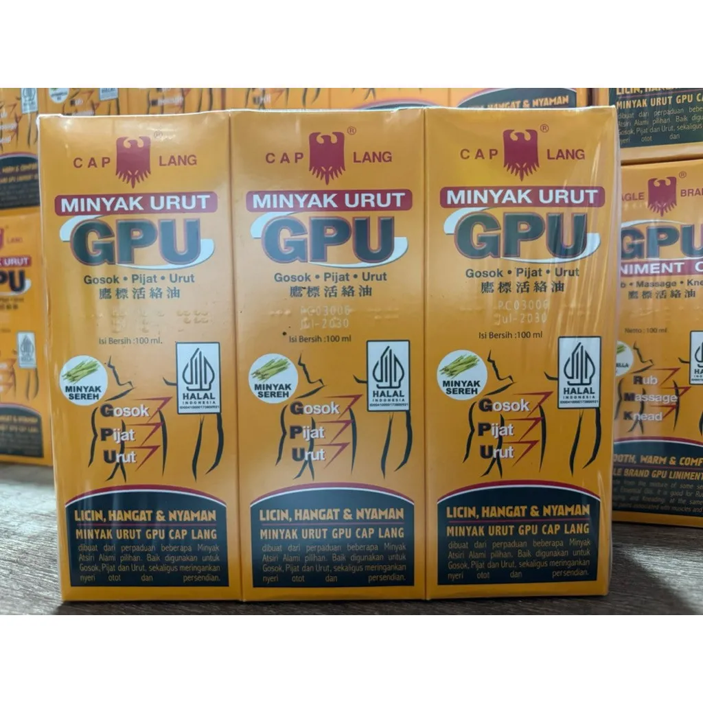 Minyak Urut GPU 100 ml @ 6 botol / 1 pak