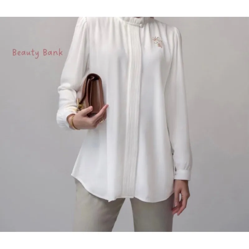 Blouse Opnaisel Kemeja Wanita Polos Shakila Botega Kekinian Korea Full Kancing Kasual Kantor Kerja