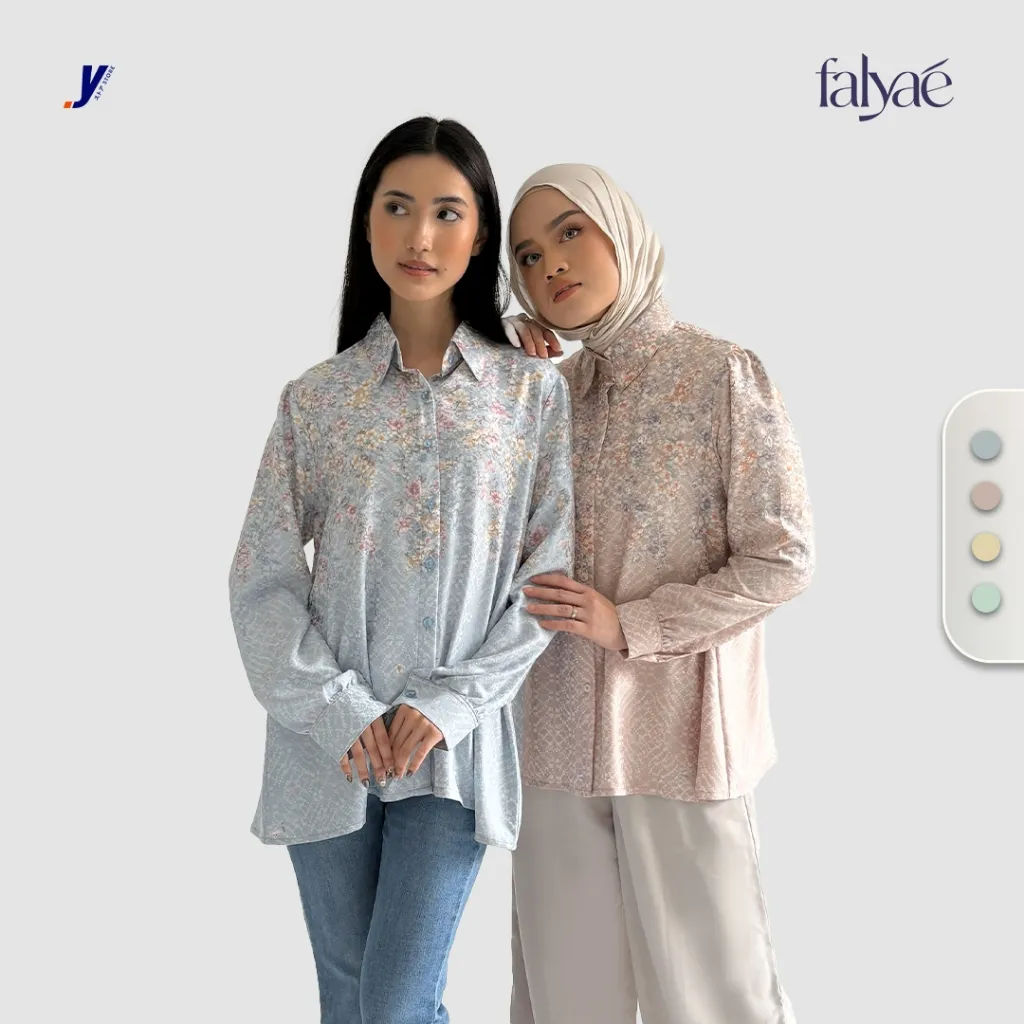 FALYAE - Kemeja Wanita Motif l NUNA Shirt l Lengan Panjang l Anti Kusut