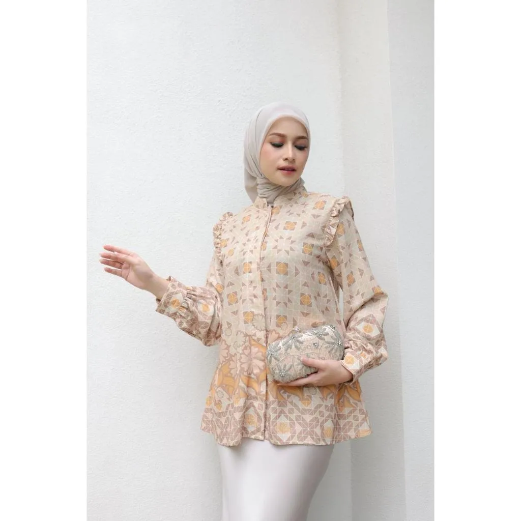 Merina Gallery [ABELLIA TOP] Atasan Blouse Kemeja Premium Motif Wanita