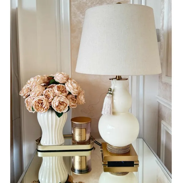 HARGA SPECIAL GROSIR MINIMAL 3 PCS - Vas Bunga Keramik Putih Cream Ivory THE ROMANS (TANPA TUTUP)