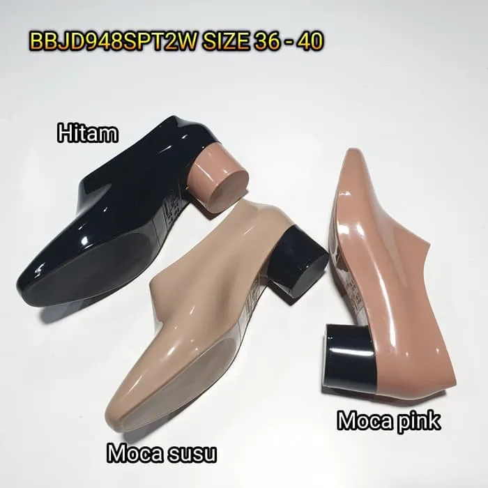 BBJD948SPT2W BARA BARA ORIGINAL jellyshoes wanita barabara platform heel sepatu wedges cewek karet import