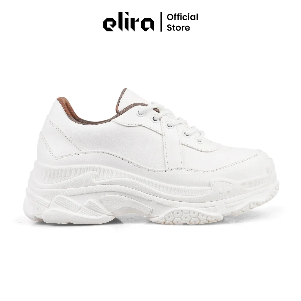 ELIRA Sepatu Chunky Sneakers Wanita DUSTIN White Cream Black Platform Shoes Women