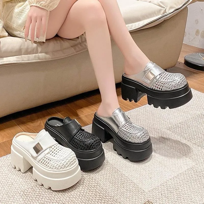 8885 sepatu selop wanita cewek platform korean style wedges kekinian model terbaru best seller empuk nyaman