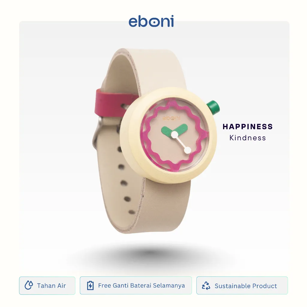 Eboni Jam Tangan Kayu Happiness - Kindness