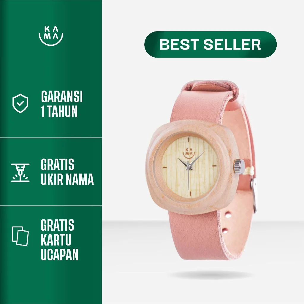 Kama Watch 2.0 Jam Tangan Kayu Maple Dial Putih