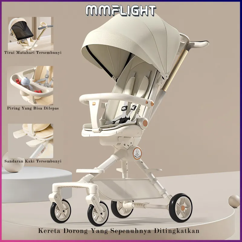 Mmflight Stroller Bayi Kereta Dorong Bayi Lipat Travelling  2 Arah (Bisa Duduk Dan Berbaring)