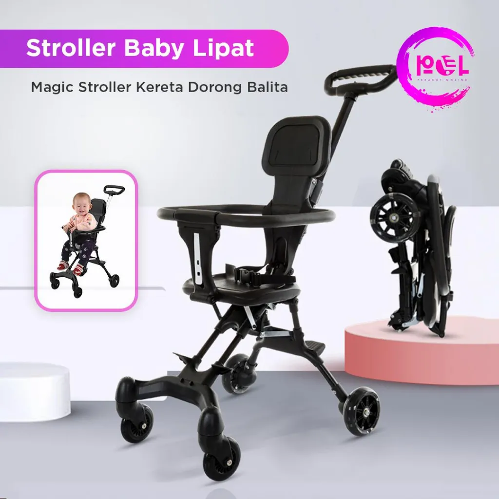 POL - Kereta Dorong Balita Lipat Magic Stroller