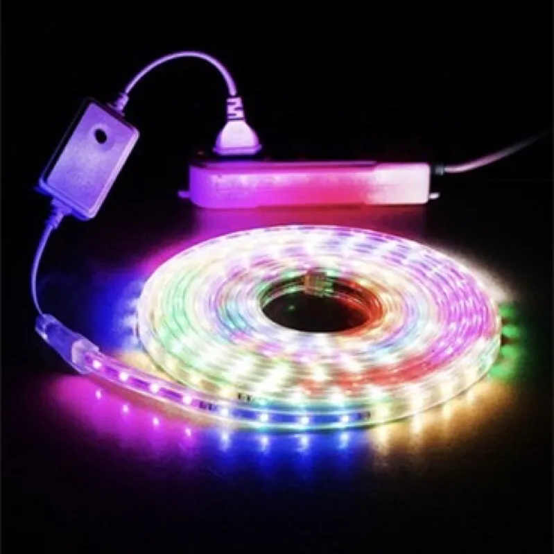 LAMPU LED STRIP SELANG WARNA WARNI 3528 2835 220V + ADAPTOR 6M OUTDOOR LED STRIP RGB LAMPU HIAS / Lampu Led Strip