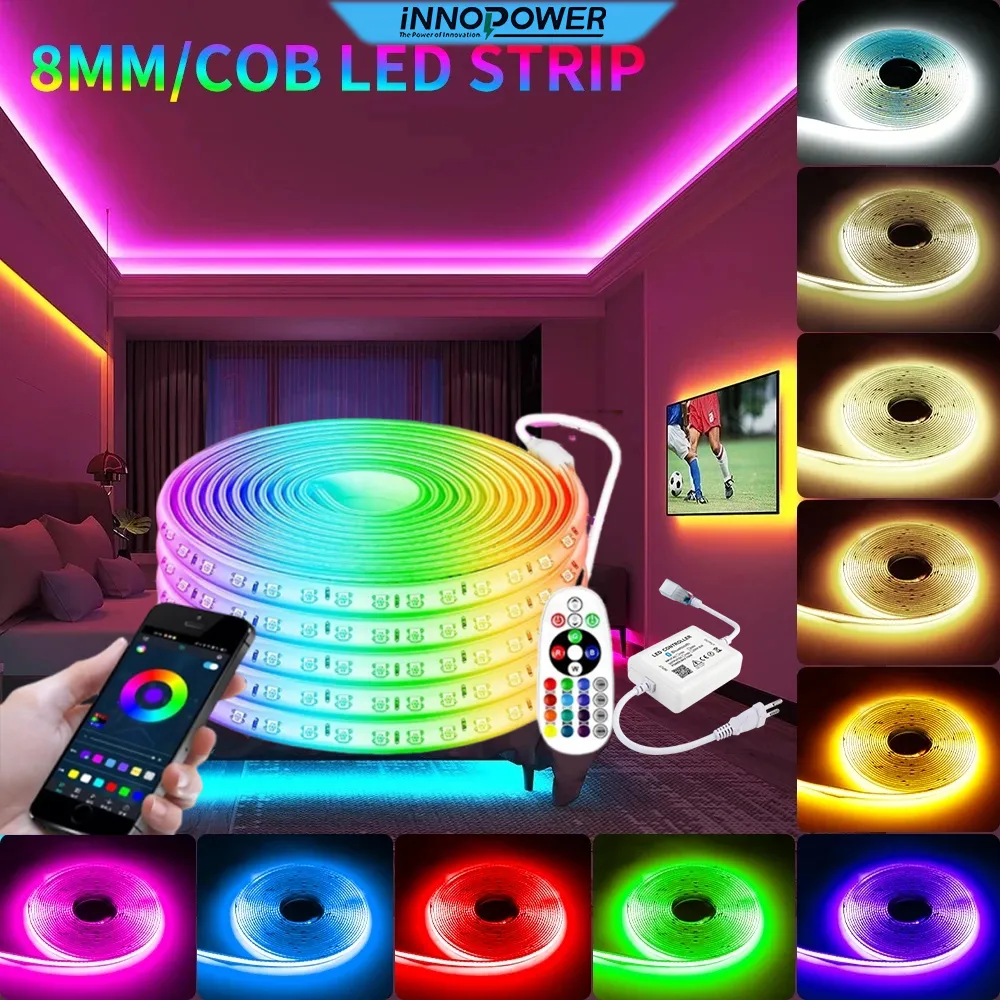 Innopower Lampu Led Strip 5050 120Inch Tahan Air Bluetooth Remote Led Drop Ceiling Plafon Outdoor