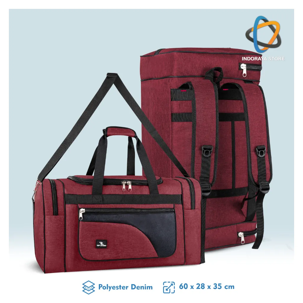 Tas Pakaian Jumbo 60L Travel Bag Mudik Bisa Di Ransel Original Top Leader Travel Handbag