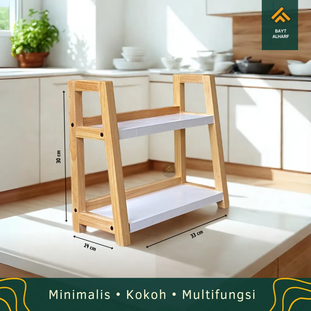 Rak Bumbu Dapur Estetik 2 Susun Multifungsi