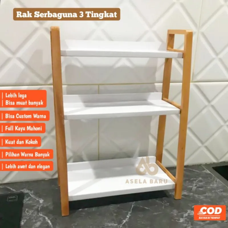 Rak Bumbu Dapur 3 Tingkat Serbaguna Aesthetic DAPUR