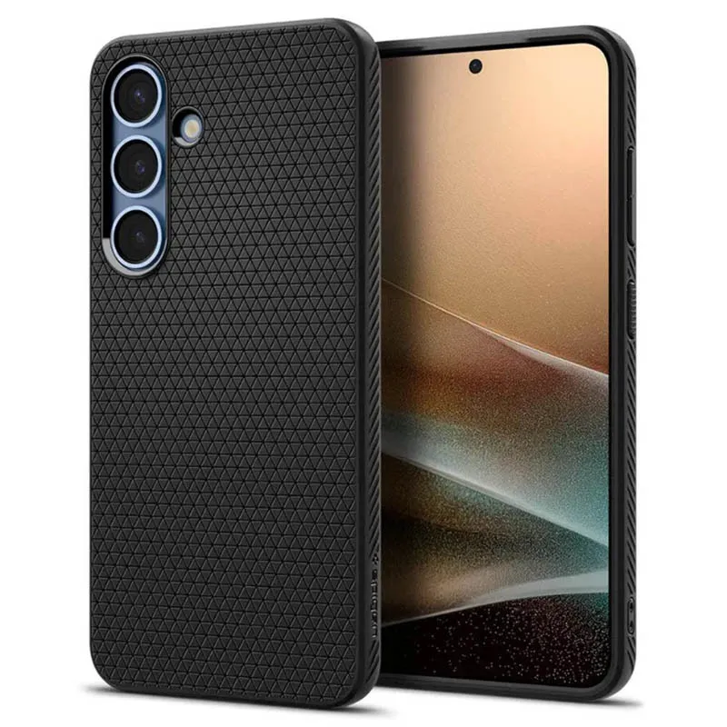 Spigen Liquid Air Case Samsung Galaxy S25 - Casing Soft Cover Shock Proof Softcase Black Rugged Guard Protector Silicone Fit Protector HP Rubber 5G