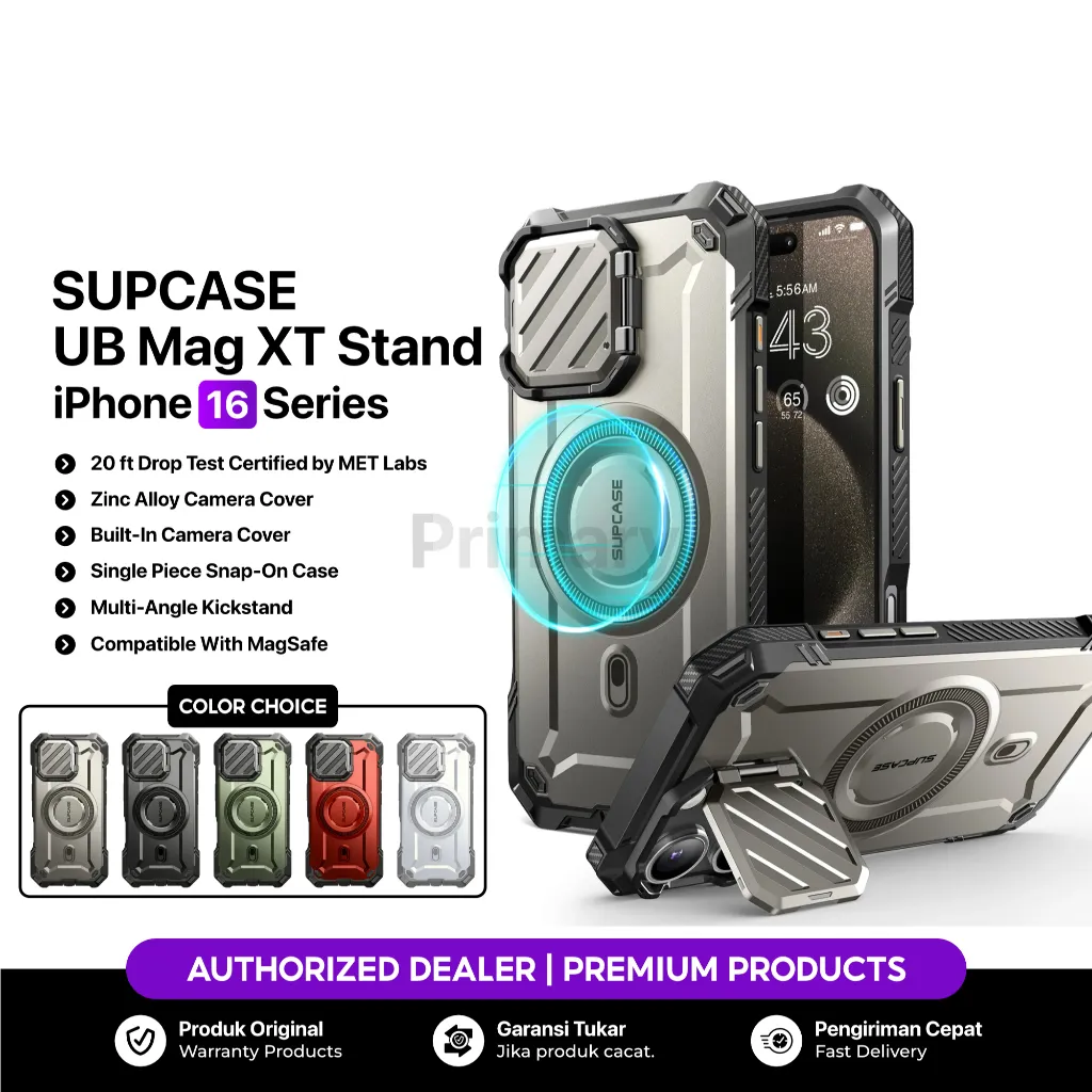 SUPCASE Case iPhone 16 Pro Max 16 Pro SUPCASE Unicorn Beetle Mag XT MagSafe Stand Camera Cover Rugged Protective Cover Casing - Primary Cares