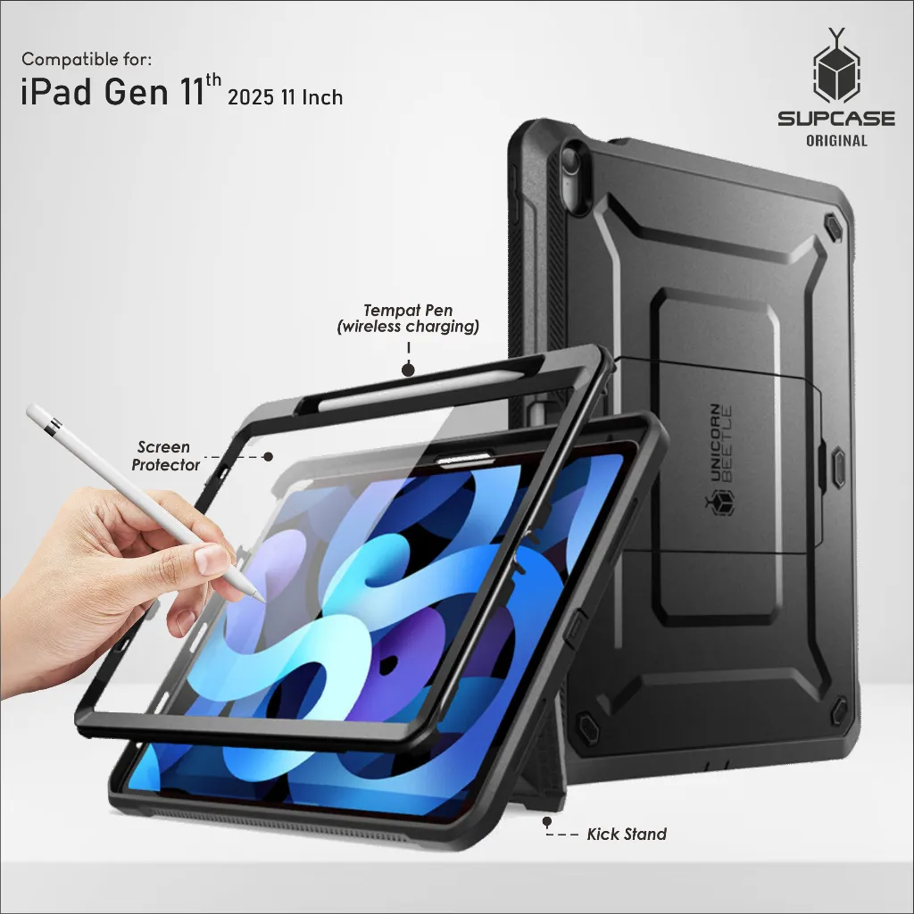 Case iPad gen 11 A16 Bionic 11th Generation 11 Inch 2025 Casing Cover Hardcase Supcase Rugged Armor