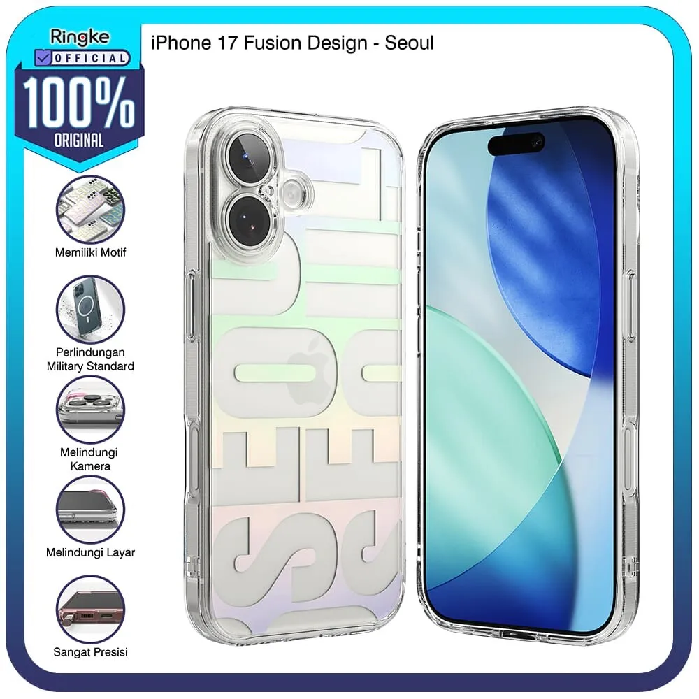 Ringke for iPhone 17 Fusion Seoul Case Softcase Tipis Casing Hardcase Full Cover Melindungi Layar Kamera Slim Armor Tough Rugged Cover Handphone Tahan Banting Bentur Protect Camera Screen Shockproof Hybrid Military Drop