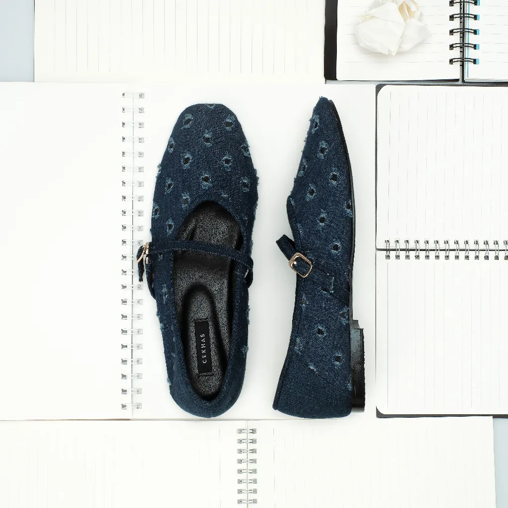 CEKHAS - Roora Flat Shoes Wanita DENIM Collection