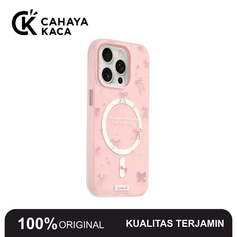 Casing ponsel dengan pita merah muda yang manis dan imut Casing HP Untuk iPhone 16 11 12 13 14 15 pro xs XR 14 plus pro max 7 8 6 7+ 8+ 6+ Xs Max L0003156