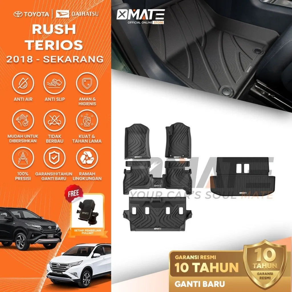 Xmate Karpet Mobil Toyota Rush & Daihatsu Terios Khusus Matic 2018-Sekarang Bahan TPE