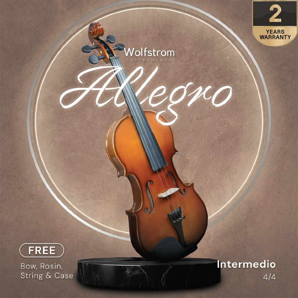 Wolfstrom Allegro - Biola Violin Klasik Full Set Ukuran 3/4, 4/4