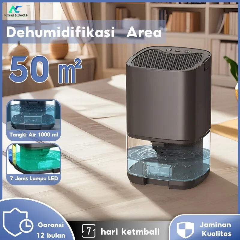 TIXX Dehumidifier Tangki Air 1000ml Anti Bising 40dB kamar Serap  Kelembaban Udara