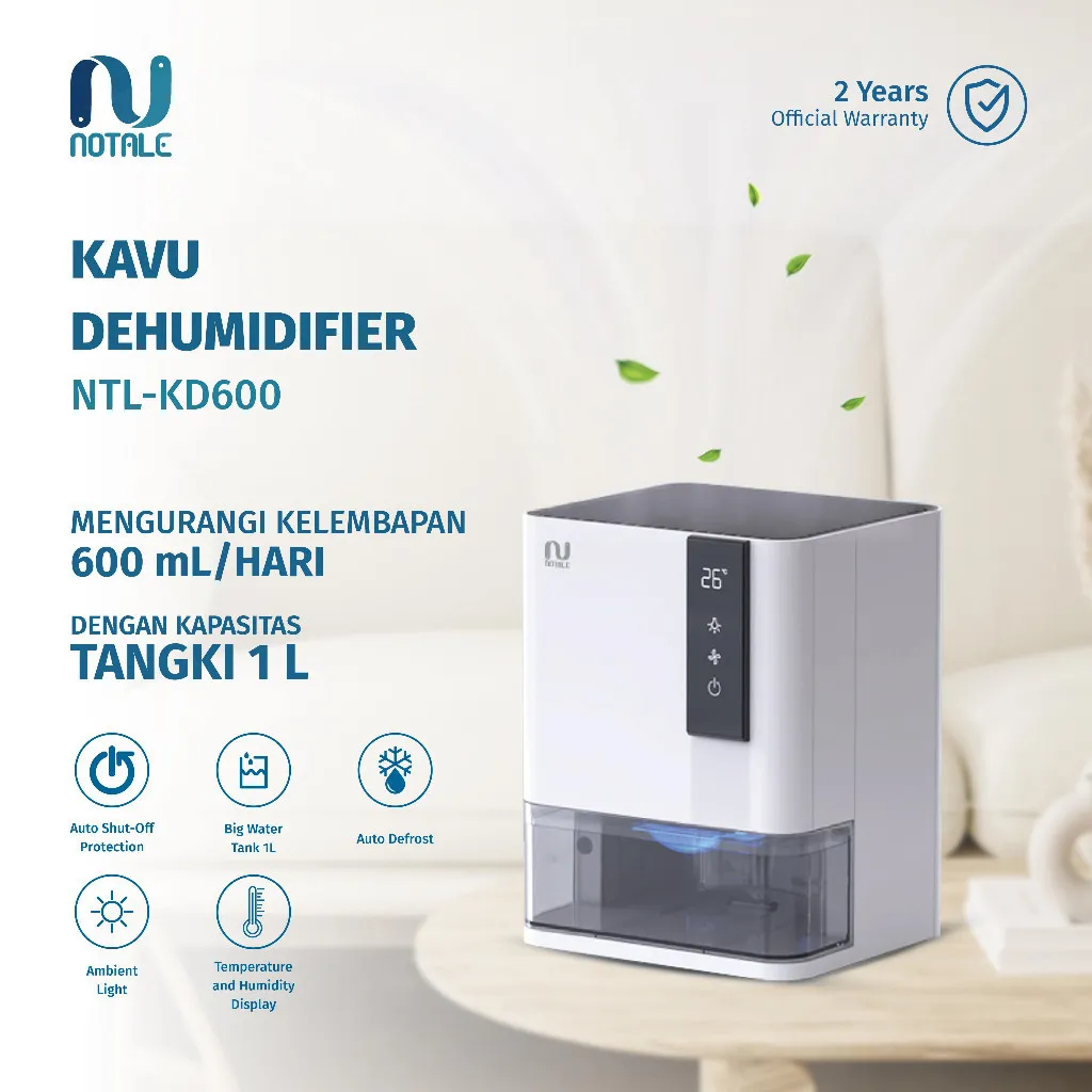 Notale KAVU Dehumidifier 600ml Penyerap Lembap & Pengering Udara Ruangan Anti Jamur