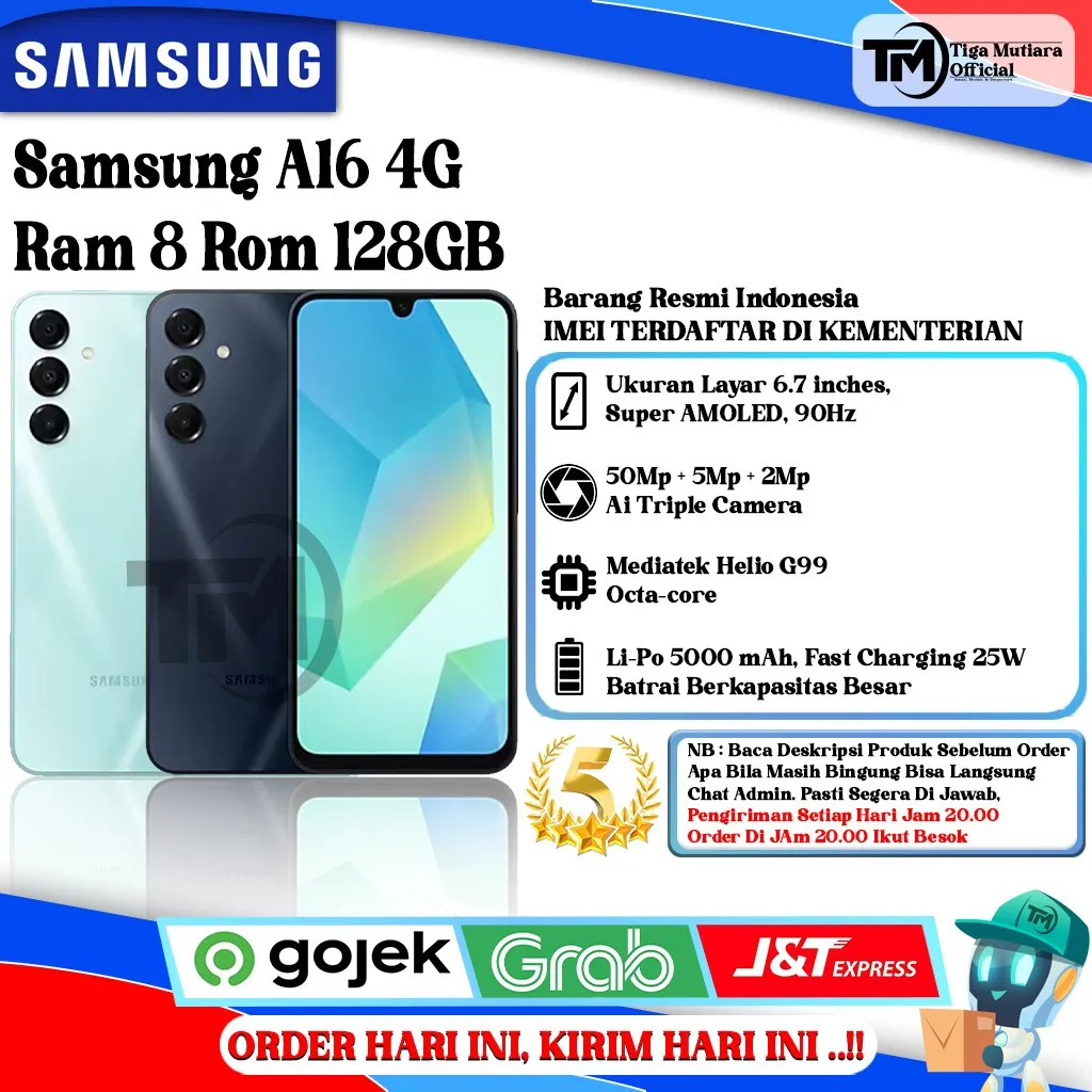Samsung A16 4G Ram 8GB Rom 128GB I 256GB Segel Original & Bergaransi Resmi
