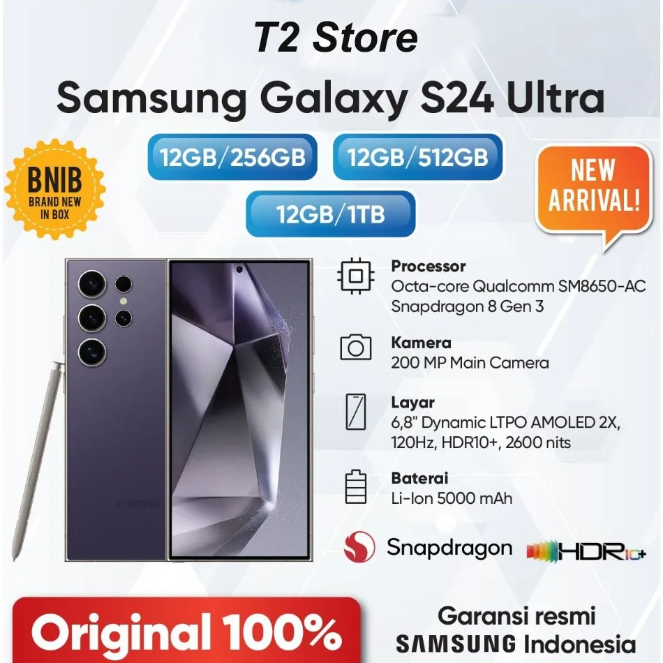 Samsung Galaxy S24 Ultra 5G 256Gb 512Gb 1Tb Garansi Resmi SEIN