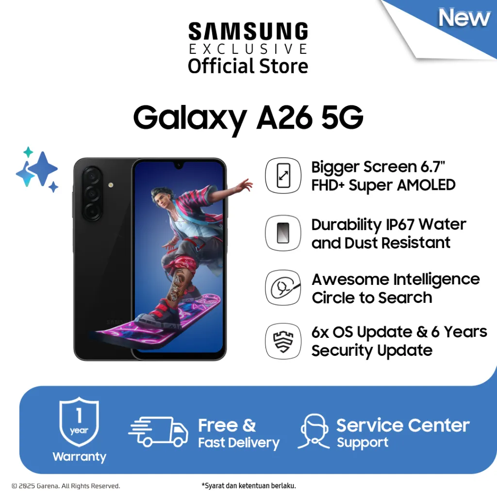 Samsung Galaxy A26 5G 8/256 - Black Galaxy AI | Smartphone AI | Baterai 5000mAh