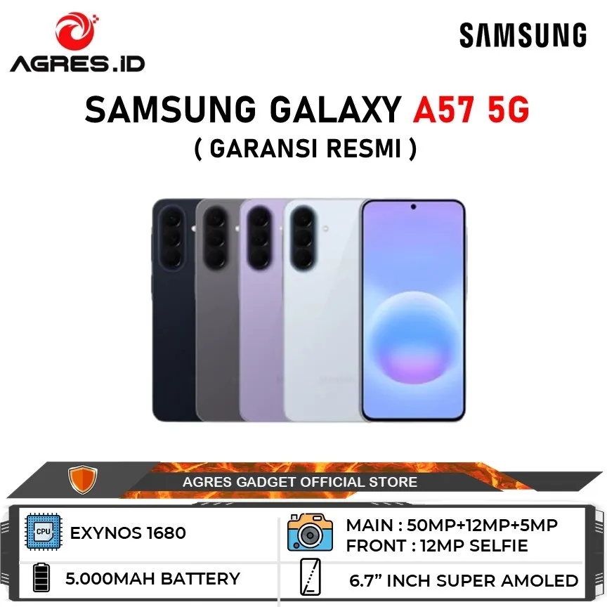 Samsung Galaxy A57 5G 8/128GB I 8/256GB I 12/256GB Garansi Resmi Samsung Indonesia