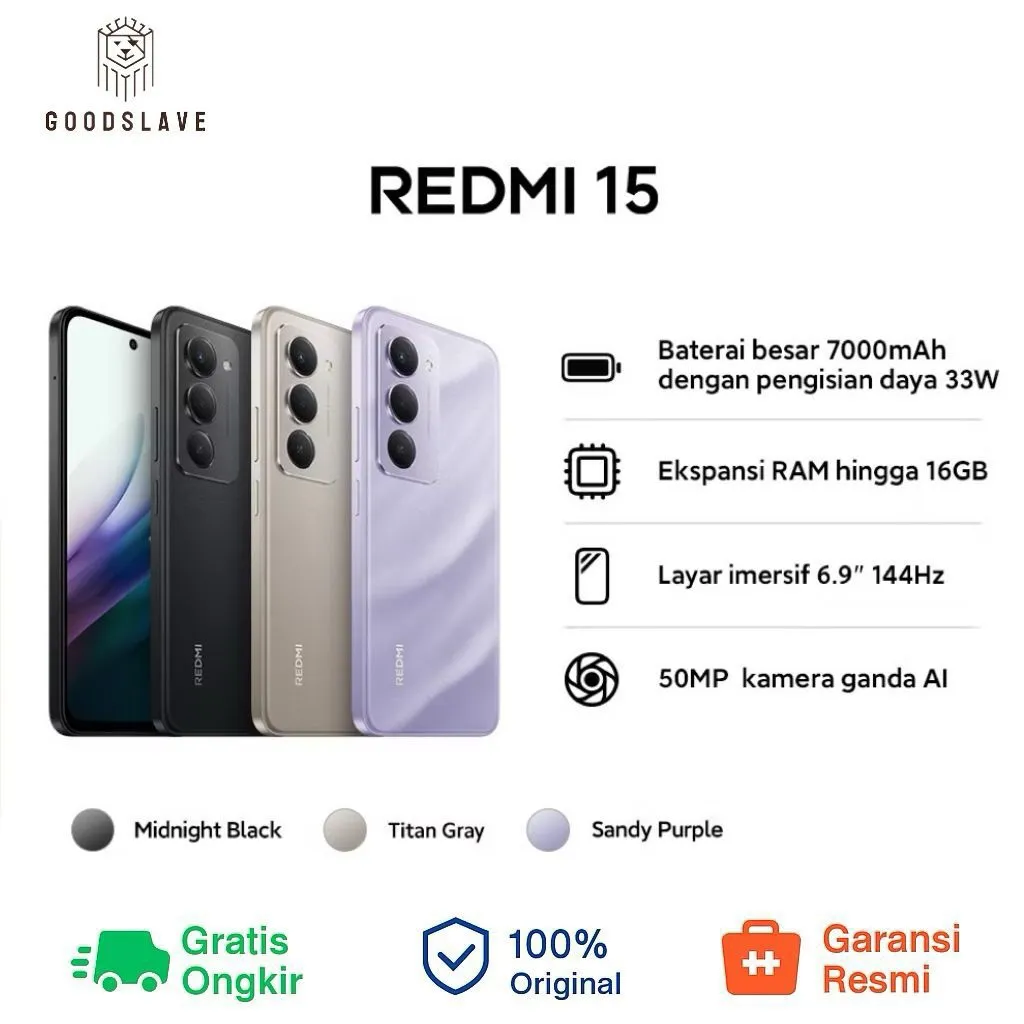 Xiaomi Redmi 15 8/256 Garansi Resmi 1 tahun