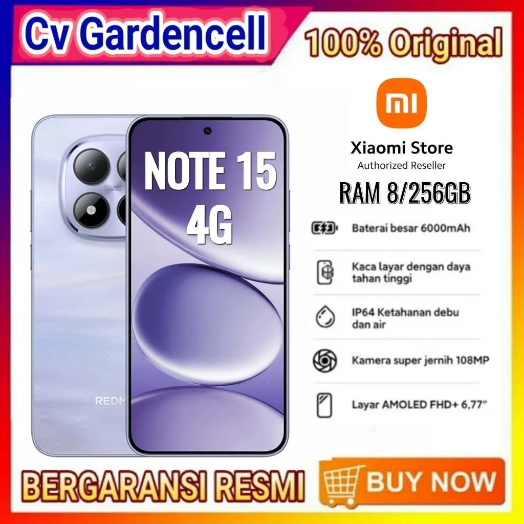Xiaomi Redmi Note 15 (4G) Ram 8/256gb Garansi Resmi