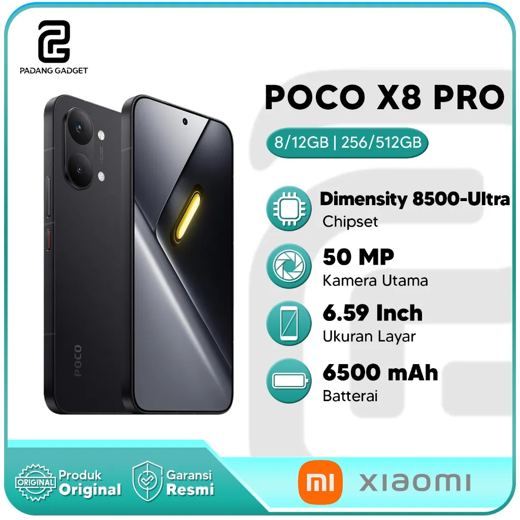 Xiaomi Poco X8 Pro 5G 8/256GB 12/512GB Hp Baru Smartphone Original Garansi Resmi