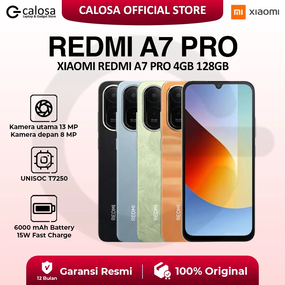 XIAOMI REDMI A7 PRO RAM 4GB 128GB PENYIMPANAN Layar imersif 6.9 inch Baterai 6000mAh Storage hp rekomendasi handphone smartphone black mist blue palm green sunset orange