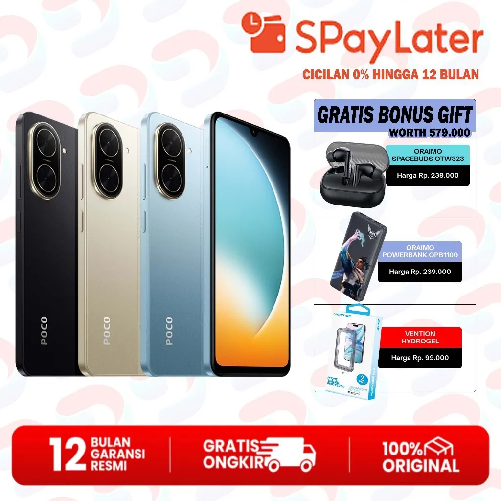 Special Discount Xiaomi POCO C71 RAM 4GB ROM 128GB Resmi Garansi – Layar Luas Baterai Besar Smartphone Harian