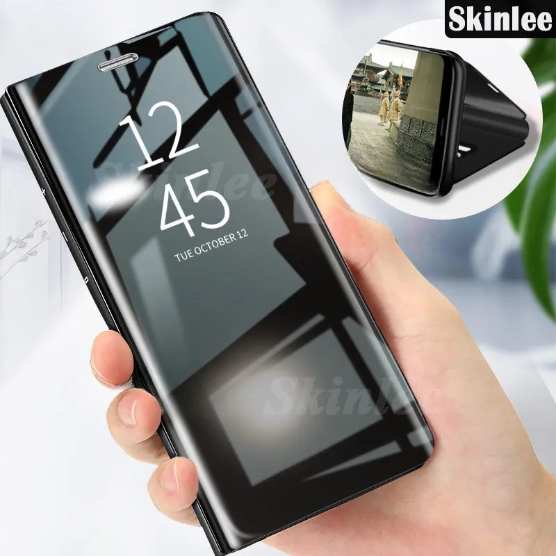 Casing Telepon untuk Redmi Note 14 Pro + Smart Auto Sleep Mirror Flip Housing Casing Mirror Case Glossy Untuk Redmi Note 14 Pro Kasus penutup Casing
