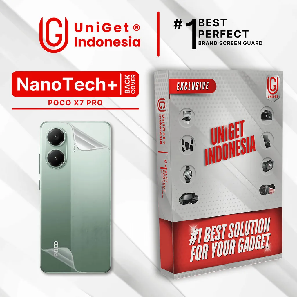 UniGet EPU BIO GENESIS Hydrogel for Xiaomi POCO X7 Pro / Back Cover Guard (Nanotech+ 100% Recycle) Premium Hidrogel Anti-Scratch Protector Tempered Gorilla Glass 5 6 7 Anti Gores Full Cover Smart Phone Watch Handphone Gadget Tab Laptop Kamera