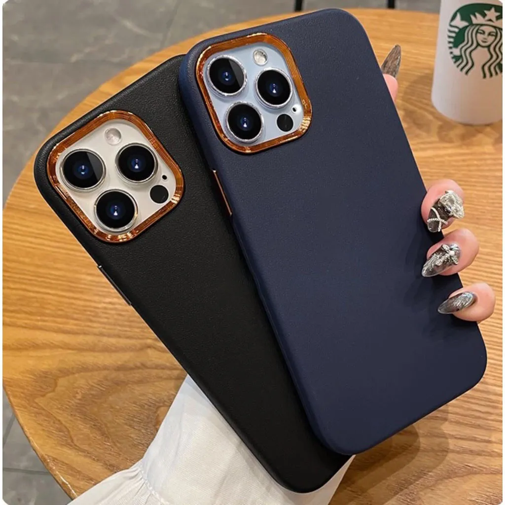 Soft Case Silikom PREMIUM Luxury Leather Chrome Camera Kulit Kompatibel Untuk Samsung Galaxy A07 A17 A27 A37 A57 A77 Infinix Hot 60 60i Pro Plus + Smart 10 Plus Tecno Spark 40 Pro Plus Go 1 2 Xiaomi 15T Pro Redmi 15 15C Poco C85 Poco M7 4G 5G