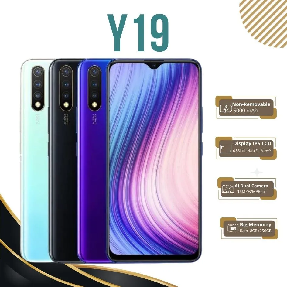 Promo Handphone vivo Y19 asli ori  Smartphone RAM 8/256GB 5000mAh battery 4G LTE