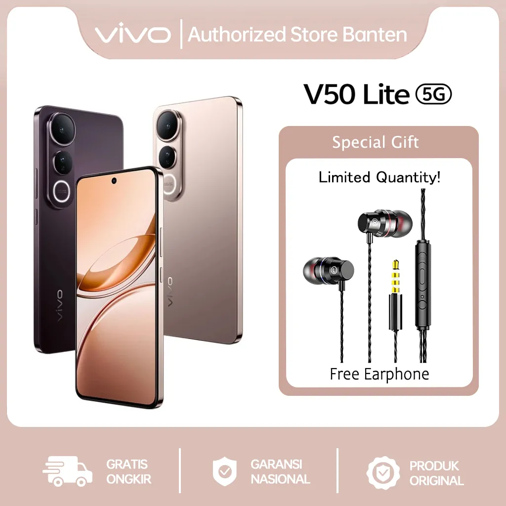 NEW vivo V50 Lite 5G Borderless Immersive Screen, AI Erase 2.0 All round Impact Resistance, Sony IMX882,6500mAh Battery+90W Flashcharge