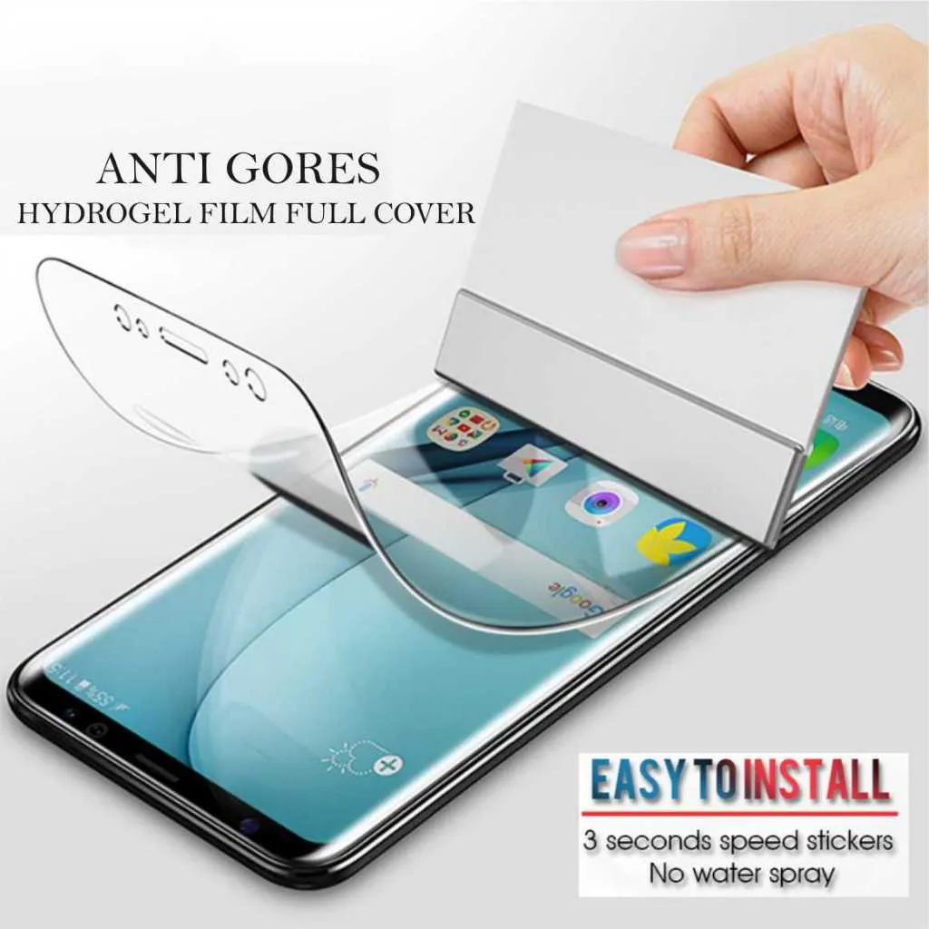 Anti Gores Hydrogel Film Full Cover Pelindung Layar Smartphone For All Tipe Oppo Vivo Samsung Xiaomi Realme Iphone Infinix