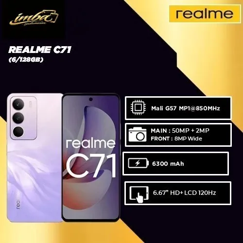 REALME SMARTPHONE C71 RAM 6GB 128GB - GARANSI RESMI REALME INDONESIA