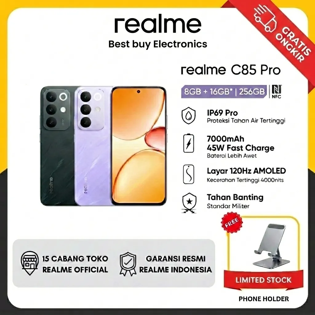 realme C85 Pro 4G LTE HD+ Display 50MP AI Camera  Android Smartphone